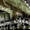Home KKF 308/WH LED-es fényfüggöny, 10 m / 300 db hidegfehér LED, 8 fényprogram, fehér vezeték, hálózati adapter, kül- és beltéri kivite