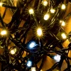 Home KKL 200F/WH LED-es sziporkázó fényfüzér, 20 m / 200 db hidegfehéren sziporkázó melegfehér LED, zöld vezeték, hálózati adapter, kül-