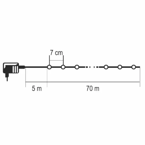 HOME KKL1012DWH DOT LED-es fényfüzér, 1000db hidegfehér LED, 70m hosszú, 8+4 funkció, átlátszó vezeték, adapteres tápellátás, kül és bel