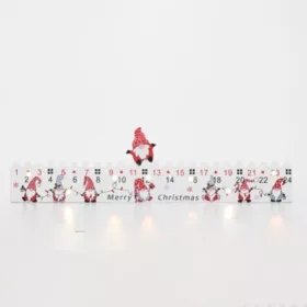   Home KLW25 LED-es adventi naptár, 7db LED világítás, fa alapanyag, elemes tápellátás, beltéri kivitel