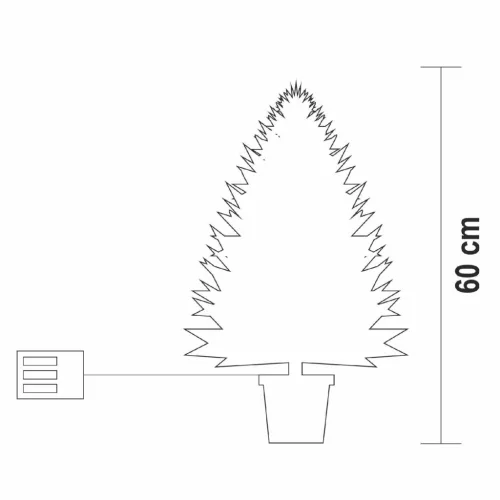 Home KMF60BLED elemes műfenyő tobozokkal, LED-ekkel, 60cm magas, 30db melegfehér LED, 8 program, 2D tűlevelek, elemes tápellátás, beltér