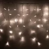 HOME KSFW200WW sorolható fényfüggöny, 4 méter, 200db melegfehér LED, fehér vezeték, kül- és beltéri kivitel