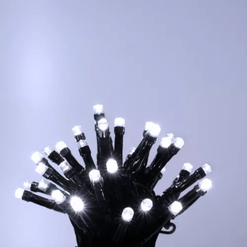 Home LED248WH LED fényfüzér, 240db hidegfehér LED, 23,9m hosszúságú, 8 program időzítővel, zöld vezeték, adapteres tápellátás, kül- és b