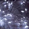 Home ML 200/WH micro LED-es fényfüzérköteg, 200 db hidegfehér micro LED, 10 ágú, vékony, ezüstszínű vezeték, hálózati adapter, kül- és b