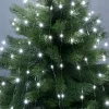 Home ML 200/WH micro LED-es fényfüzérköteg, 200 db hidegfehér micro LED, 10 ágú, vékony, ezüstszínű vezeték, hálózati adapter, kül- és b