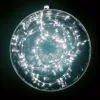 Home ML 200/WH micro LED-es fényfüzérköteg, 200 db hidegfehér micro LED, 10 ágú, vékony, ezüstszínű vezeték, hálózati adapter, kül- és b