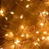 Home ML 200/WW micro LED-es fényfüzérköteg, 200 db melegfehér micro LED, 10 ágú, vékony, ezüstszínű vezeték, hálózati adapter, kül- és b