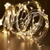 Home ML 200/WW micro LED-es fényfüzérköteg, 200 db melegfehér micro LED, 10 ágú, vékony, ezüstszínű vezeték, hálózati adapter, kül- és b
