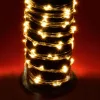 Home ML 200/WW micro LED-es fényfüzérköteg, 200 db melegfehér micro LED, 10 ágú, vékony, ezüstszínű vezeték, hálózati adapter, kül- és b