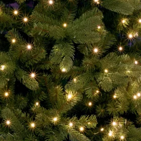   Home ML 250G/WW micro LED-es fényfüzérköteg, 250 db melegfehér micro LED, 10 ágú, vékony, zöld színű vezeték, hálózati adapter, kül- és 