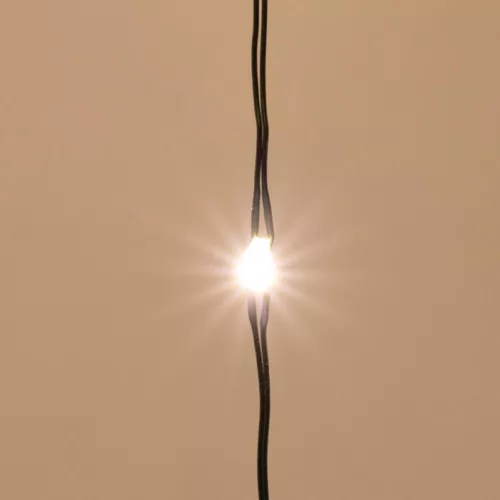 Home ML 250G/WW micro LED-es fényfüzérköteg, 250 db melegfehér micro LED, 10 ágú, vékony, zöld színű vezeték, hálózati adapter, kül- és 