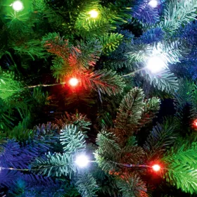   Home ML 50/M micro LED-es fényfüzér, 4,9 m / 50 db színes micro LED, állófényű, kapcsolható és időzíthető, átlátszó vezeték, elemes, bel