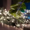 Home ML 50/WH micro LED-es fényfüzér, 4,9 m / 50 db hidegfehér micro LED, állófényű, kapcsolható és időzíthető, átlátszó vezeték, elemes