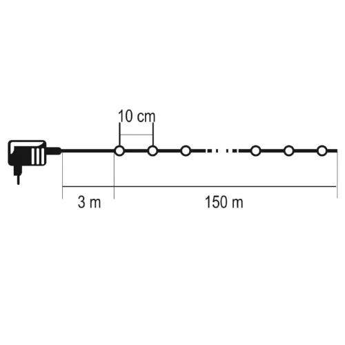 HOME ML1500WH micro LED-es fényfüzér, 150 m, 1500db hidegfehér micro LED, 8 program, időzítés, hálózati adapter, távirányító, kül- és be