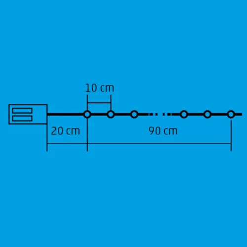 Home MLC 10/CS mini LED-es csillag fényfüzér, 0,9 m / 10 db melegfehér LED, állófényű, átlátszó vezeték, elemes, beltéri kivitel