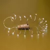 Home MLD 20/WW micro LED-es fényfüzér, 2 m / 20 db melegfehér micro LED, állófényű, átlátszó vezeték, gombelemes, dugó alakú elemtartó, 