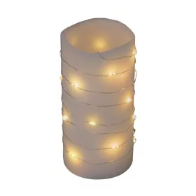   Home MLF 26/WW micro LED-es fényfüzér, 2 m / 20 db melegfehér micro LED, állófényű, átlátszó vezeték, időzíthető, gombelemes, lapos elem