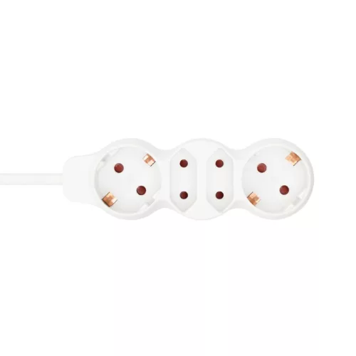Home NV 14/WH hálózati elosztó, 1,5 m, H05VV-F 3G1,0 mm2 kábel, IP 20 kivitel, 2 védőérintkezős és 2 euro aljzat, max. 3500W, fehér