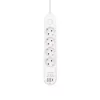 HOME NV4KUSBC hálózati elosztó, 1,5 m, H05VV-F 3G1,5 mm2 kábel, 4 védőérintkezős aljzat, USB töltőaljzat, max. 3680W, kétpólusú kapcsoló