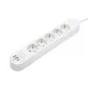 HOME NV5K3USBC hálózati elosztó, 3 m, H05VV-F 3G1,5 mm2 kábel, 5 védőérintkezős aljzat, USB töltőaljzat, max. 3680W, kétpólusú kapcsoló,