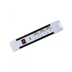   Home NVP 03K/WH túlfeszültség védett hálózati elosztó, 2 m, kapcsolós, H05VV-F 3G1,5 mm2 kábel, IP20 kivitel, 3 aljzat, max. 3500W, falr