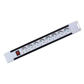   Home PNV 08K/WH hálózati elosztó, 2 m, H05VV-F 3G1,0 mm2 kábel, kapcsolós, IP20 kivitel, 8 aljzat gyermekvédelemmel, max. 3500W, fehér, 