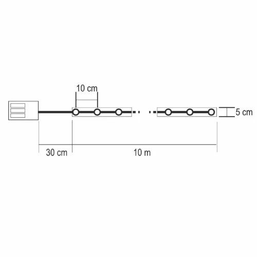 Home RLS10WH LED-es szalag mintákkal, ezüst színű szalag, 8 funkció, 100db hidegfehér LED, 10m hosszú, 5cm széles, elemes tápellátás, be