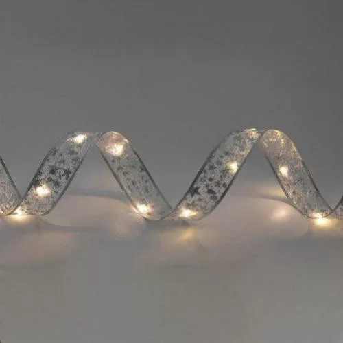 Home RLS15WH LED-es szalag mintákkal, ezüst színű szalag, 8 funkció, 150db hidegfehér LED, 15m hosszú, 5cm széles, adapteres tápellátás,