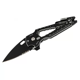   True Utility Smartknife+, TU6869, 15 in 1, mágneses bitfej tartó, kábelcsupaszoló, homokfúvott rozsdamentes acél, 5,5 cm penge