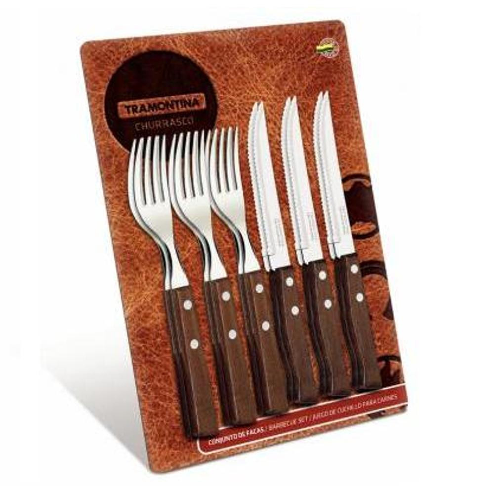 TRADICIONAL fanyelű steak kés 6db+villa 6db