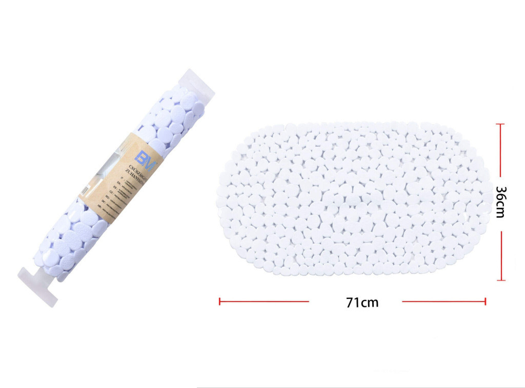 SZŐNYEG PVC CSÚSZÁSGÁTLÓS 36X71CM, FEHÉR