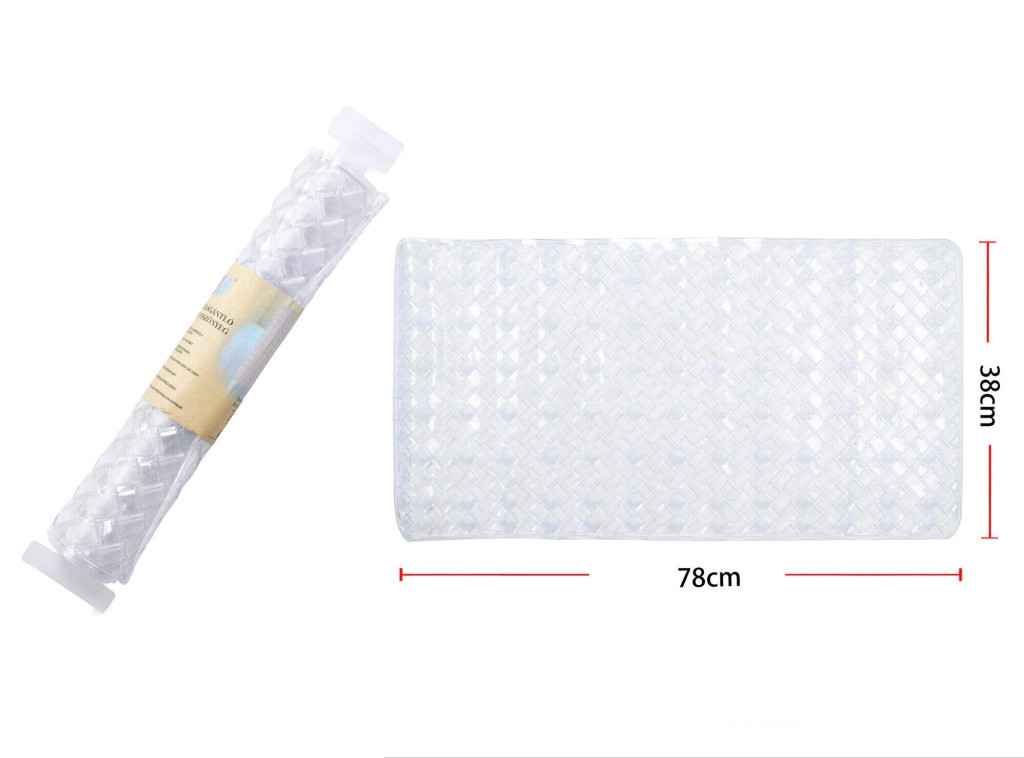 SZŐNYEG PVC CSÚSZÁSGÁTLÓS 38X78CM, FEHÉR